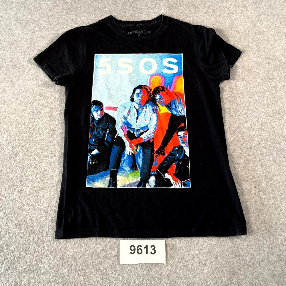 Bravad‎ T Shirt Mens XS Black Cotton 5SOS 5 Seconds Of Summer Band Graphic Print